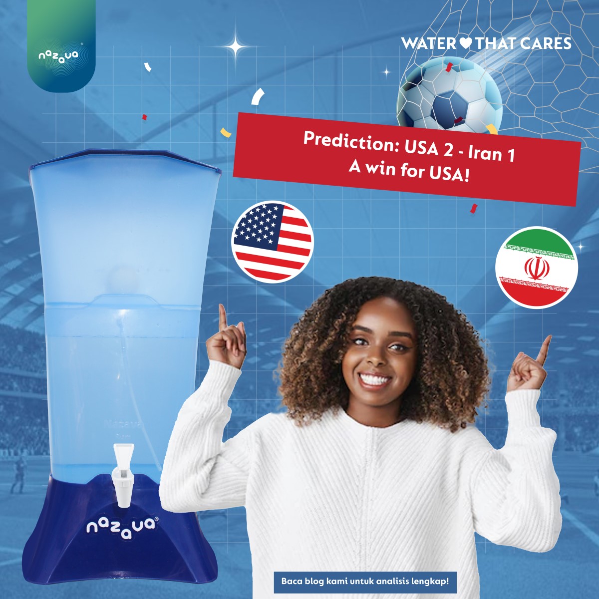 USA vs Iran usa wins based on access to sanitation and water